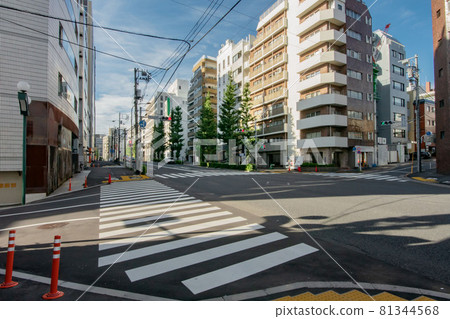 Widening construction site on Meiji-dori 81344568