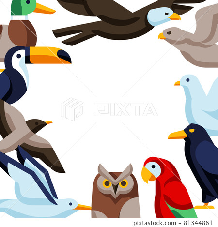 Background with stylized birds. Image of wild birds in simple style. Background with stylized birds. Image of wild birds in simple style. 81344861