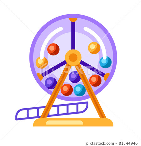 Lottery machine with balls inside. Icon for gambling or online games. 81344940