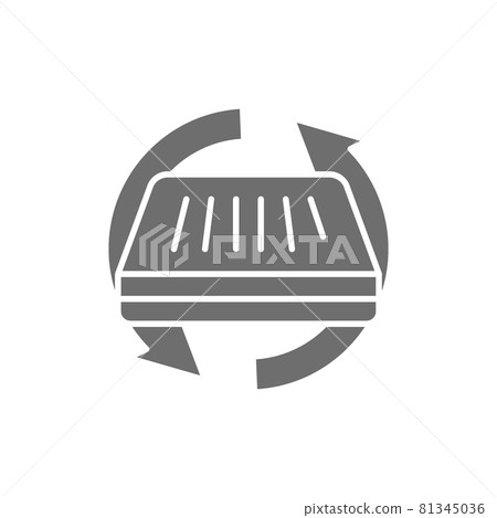 Two sided mattress, orthopedic seasonal mattress grey icon. Two sided mattress, orthopedic seasonal mattress grey icon. 81345036