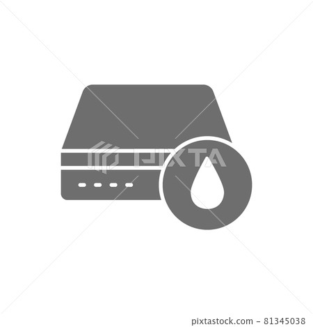 Orthopedic watterproof mattress grey icon. Isolated on white background Orthopedic watterproof mattress grey icon. Isolated on white background 81345038