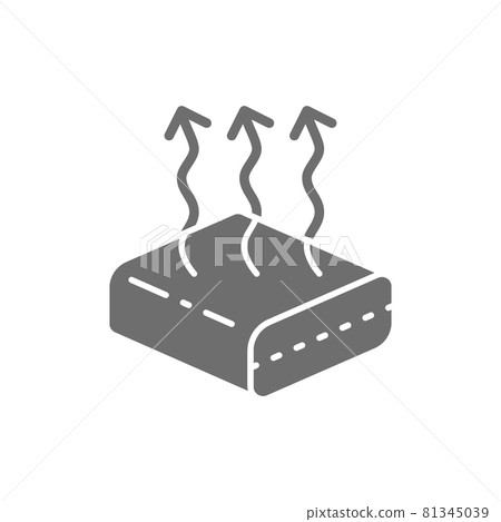 Breathable mattresses, material with air circulation grey icon. Breathable mattresses, material with air circulation grey icon. 81345039