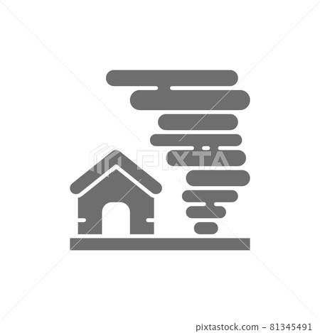 Tornado, hurricane, natural disaster, catastrophe grey icon. 81345491