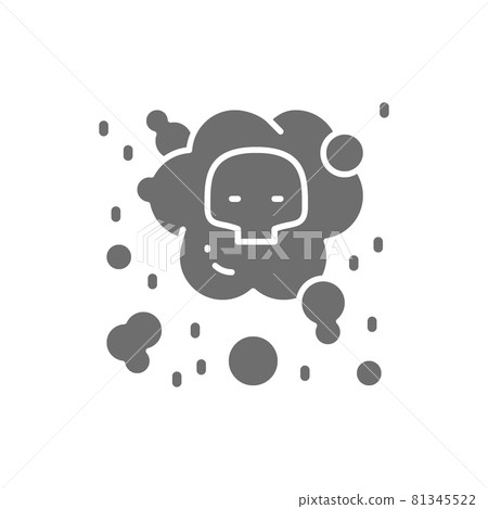 Vector air pollution, industrial smog grey icon. Vector air pollution, industrial smog grey icon. 81345522
