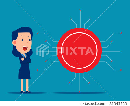 Business person standing near cryptocurrency coin. Business vector illustration Business person standing near cryptocurrency coin. Business vector illustration 81345533