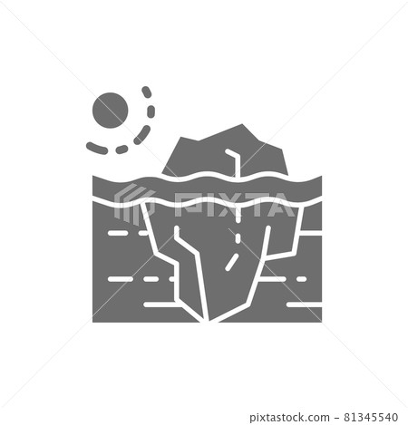 Global warming, iceberg grey icon. Isolated on white background Global warming, iceberg grey icon. Isolated on white background 81345540
