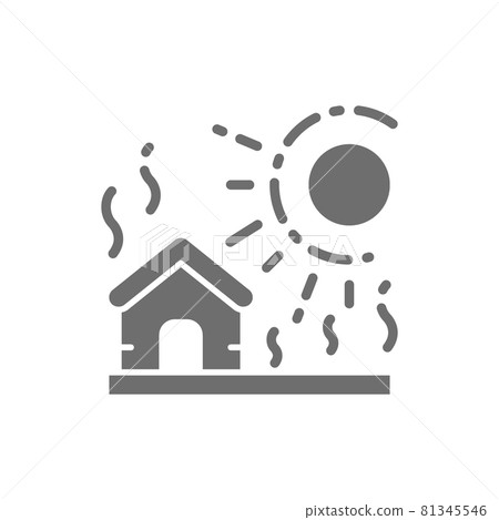 Vector drought, natural disaster, catastrophe grey icon. Vector drought, natural disaster, catastrophe grey icon. 81345546