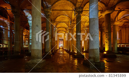 The Basilica Cistern - underground water reservoir build by Emperor Justinianus in 6th century, Istanbul, Turkey The Basilica Cistern - underground water reservoir build by Emperor Justinianus in 6th century, Istanbul, Turkey 81345899