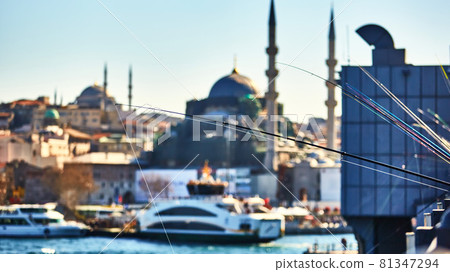 The Galata bridge with fishermen 81347294