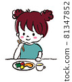 用筷子吃飯的女孩 81347852