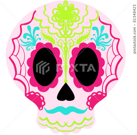 Day Of The Dead Skull. Skull sugar flower. Skull tattoo. Vector illustration Day Of The Dead Skull. Skull sugar flower. Skull tattoo. Vector illustration 81348423