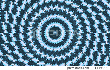 Illustration abstract kaleidoscopic pattern in jade color originated from photograph of green bamboo leaves designed for tiles, wallpaper, textiles or scarves. 81349356