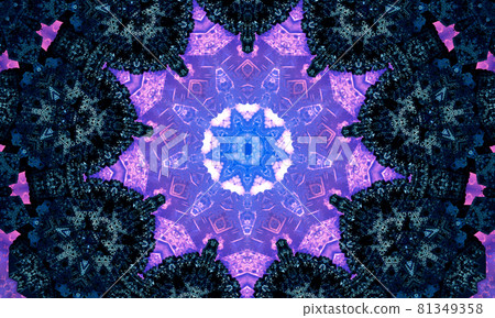 Purple White and Indigo Star Kaleidoscope Wallpaper 81349358