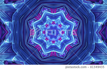Blue glowing mandala fractal, computer generated abstract background Blue glowing mandala fractal, computer generated abstract background 81349435