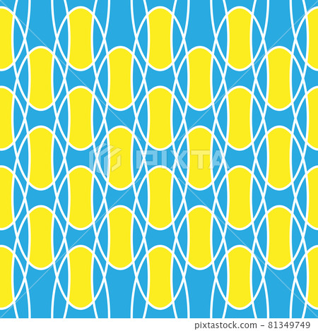 Bright abstract vector seamless pattern yellow ovals on a blue background 81349749