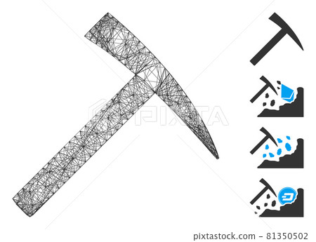 Hatched Mining Hammer Vector Mesh Hatched Mining Hammer Vector Mesh 81350502