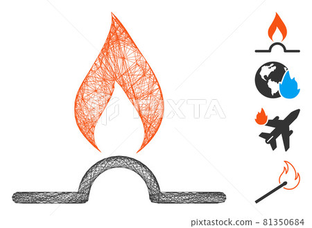 Hatched Gas Flame Vector Mesh Hatched Gas Flame Vector Mesh 81350684
