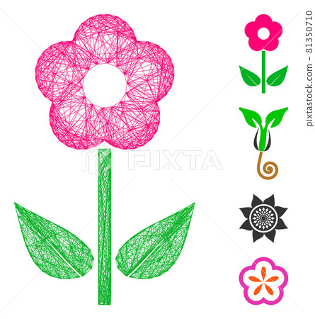 Net Flower Plant Vector Mesh - Stock Illustration [81350710] - PIXTA
