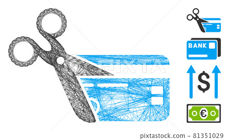 Hatched Cut Credit Card Vector Mesh - Stock Illustration [81351029] - PIXTA