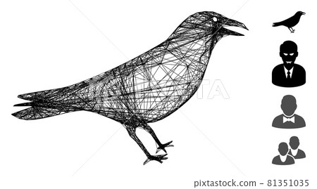 Hatched Crow Vector Mesh Hatched Crow Vector Mesh 81351035