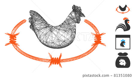 Linear Chicken Farm Vector Mesh - Stock Illustration [81351080] - PIXTA