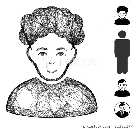 Hatched Brunet Man Vector Mesh Hatched Brunet Man Vector Mesh 81351177