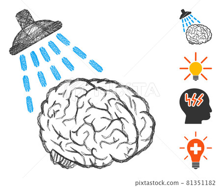 Hatched Brain Washing Vector Mesh 81351182
