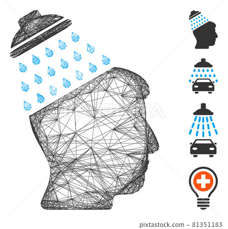 Net Brain Shower Vector Mesh 81351183
