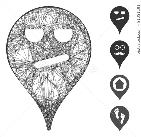 Linear Bored Smiley Map Marker Vector Mesh 81351191