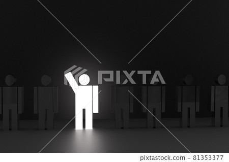 Icon model human white light black dark silhoutte shadow background choose symbol teamwork job career exit opportunity motivation business manger financial marketing investment leadership successful 81353377