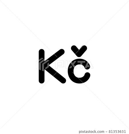 Currency symbol Czech koruna vector illustration Currency symbol Czech koruna vector illustration 81353631