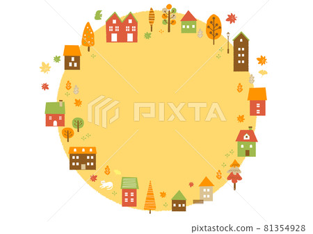 Autumn residential area landscape frame Autumn residential area landscape frame 81354928
