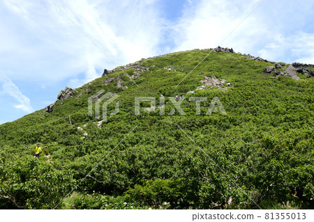青森縣，從磐城山的山路看，面向山頂，津輕富士 81355013
