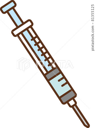 Diagonal illustration of a syringe with contents Diagonal illustration of a syringe with contents 81355125