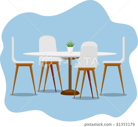 Dining table chair lighting illustration 81355179