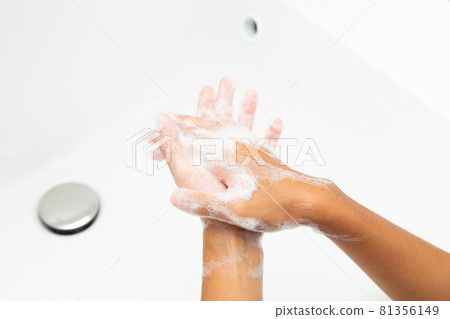 A child washing hands A child washing hands 81356149
