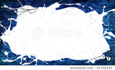 Blue brick texture and white paint frame 81356341