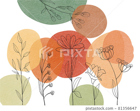 Watercolor background hand drawn with doodle line. Watercolor background hand drawn with doodle line. 81356647