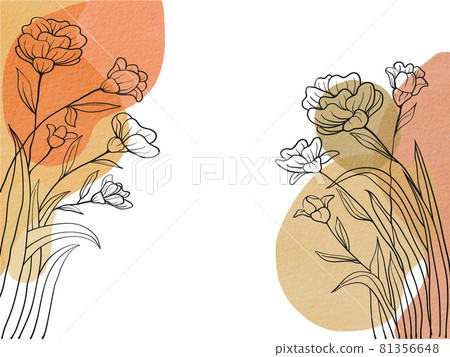 Watercolor background hand drawn with doodle line. Watercolor background hand drawn with doodle line. 81356648