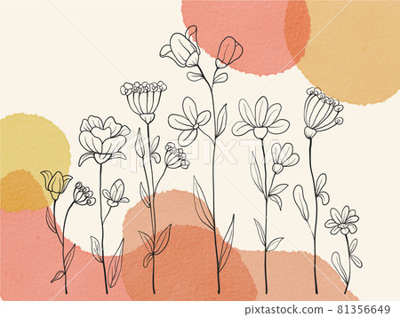 Watercolor background hand drawn with doodle line. Watercolor background hand drawn with doodle line. 81356649