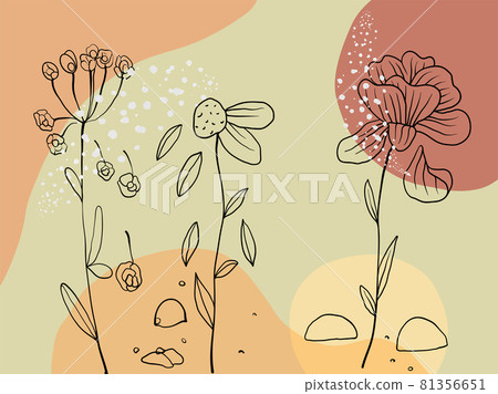 Watercolor background hand drawn with doodle line. Watercolor background hand drawn with doodle line. 81356651