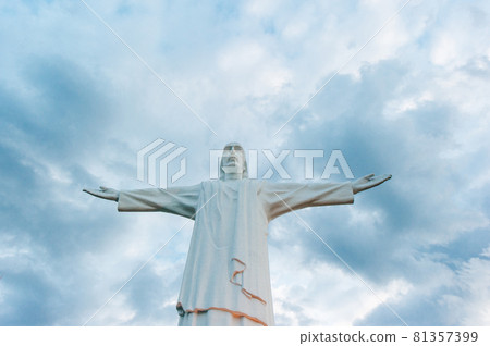 CALI, COLOMBIA - OCTOBER, 2019 The Statue of Christ the King in Santiago de Cali CALI, COLOMBIA - OCTOBER, 2019 The Statue of Christ the King in Santiago de Cali 81357399