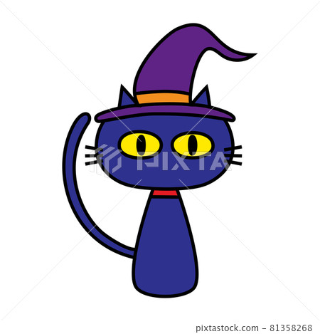 Cute illustration of a black cat. For use on Halloween etc. Cute illustration of a black cat. For use on Halloween etc. 81358268