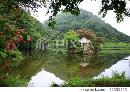 Beautiful lake reflection, daily leisure town Beautiful lake reflection, daily leisure town 81359335