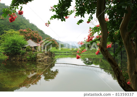 Beautiful lake reflection, daily leisure town Beautiful lake reflection, daily leisure town 81359337