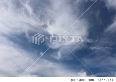 移動的白色薄雲和藍天 81360434