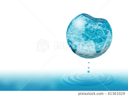 Earth floating on the surface of the water (water planet) 81361029