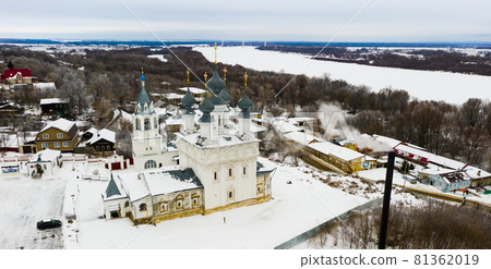 Flight over the Resurrection Monastery in city of Murom. Russia Flight over the Resurrection Monastery in city of Murom. Russia 81362019