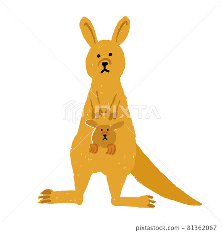 袋鼠（小袋鼠）親子插畫、手繪和散裝插畫 81362067