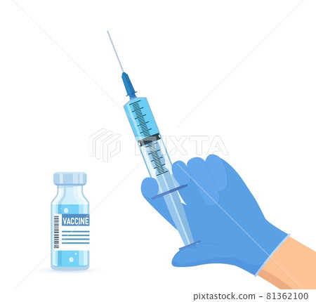 Ampoule and syringe with medicament. Ampoule and syringe with medicament. 81362100